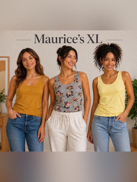 Maurices Tops - Maurices Tank Top Bundle (3) yellow, gold and patterned XL Casual